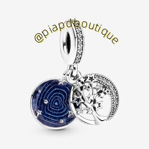 Pandora Double Dangle Tree & Galaxy Moon Charm